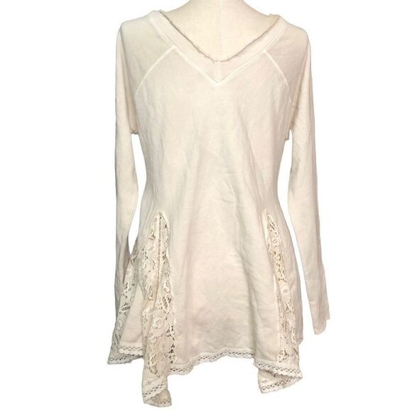 Free People Top Women’s XS Tunic VNeck Fairy Hippie Boho Lace Asymmetrical - Picture 2 of 8